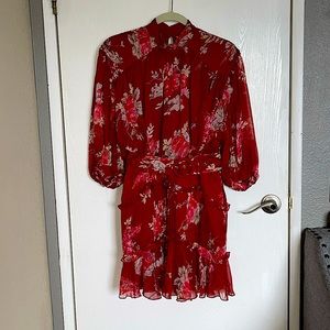 ASOS red floral mini dress